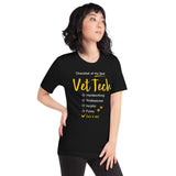 Checklist of the best Vet Tech Unisex t-shirt-Unisex T-Shirt | Bella + Canvas 3001-I love Veterinary