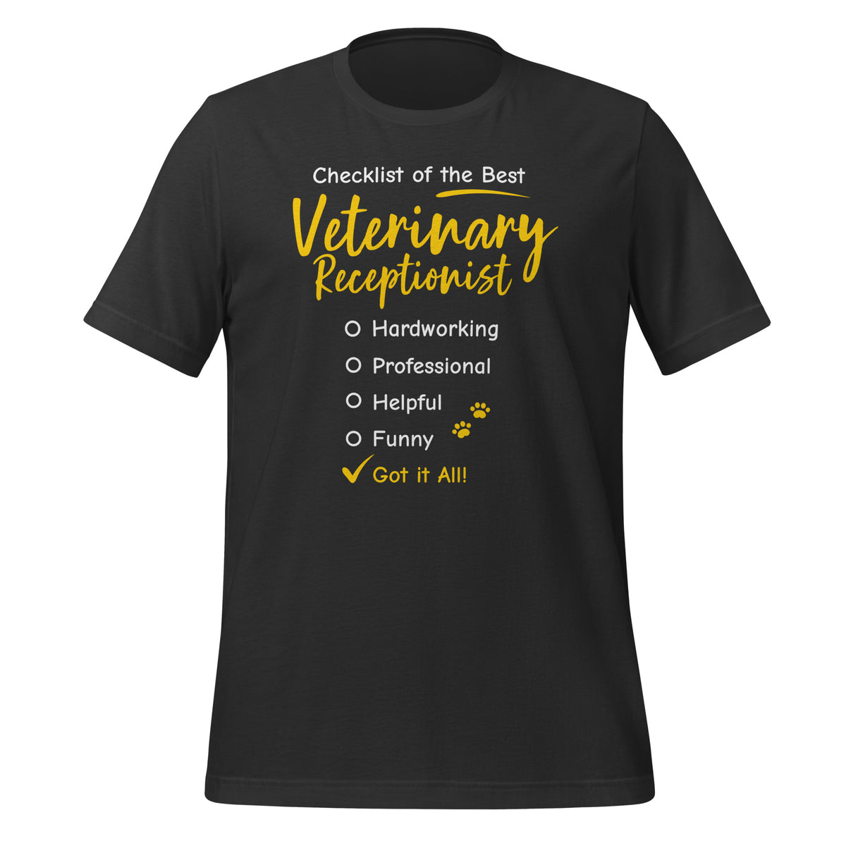 Veterinary Receptionist checklist Unisex T-shirt-Unisex T-Shirt | Bella + Canvas 3001-I love Veterinary