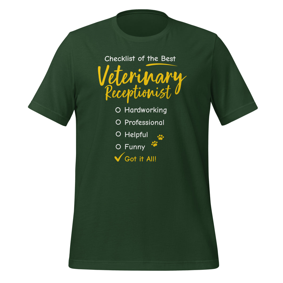 Veterinary Receptionist checklist Unisex T-shirt-Unisex T-Shirt | Bella + Canvas 3001-I love Veterinary