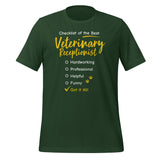 Veterinary Receptionist checklist Unisex T-shirt-Unisex T-Shirt | Bella + Canvas 3001-I love Veterinary