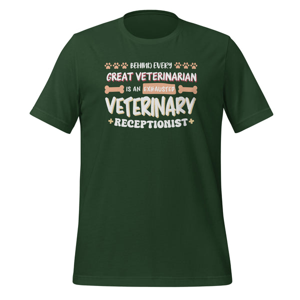 Exhausted veterinary receptionist Unisex T-shirt-Unisex T-Shirt | Bella + Canvas 3001-I love Veterinary