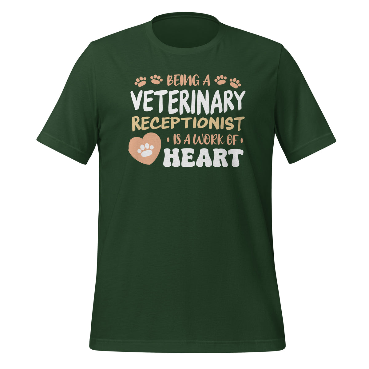 Veterinary receptionist work of heart Unisex T-shirt-Unisex T-Shirt | Bella + Canvas 3001-I love Veterinary