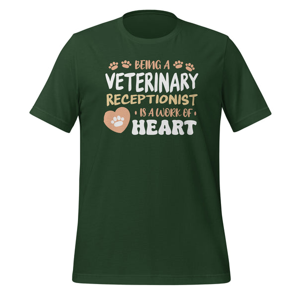Veterinary receptionist work of heart Unisex T-shirt-Unisex T-Shirt | Bella + Canvas 3001-I love Veterinary