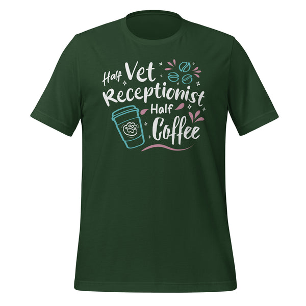 Half vet receptionist, half coffee Unisex T-shirt-Unisex T-Shirt | Bella + Canvas 3001-I love Veterinary