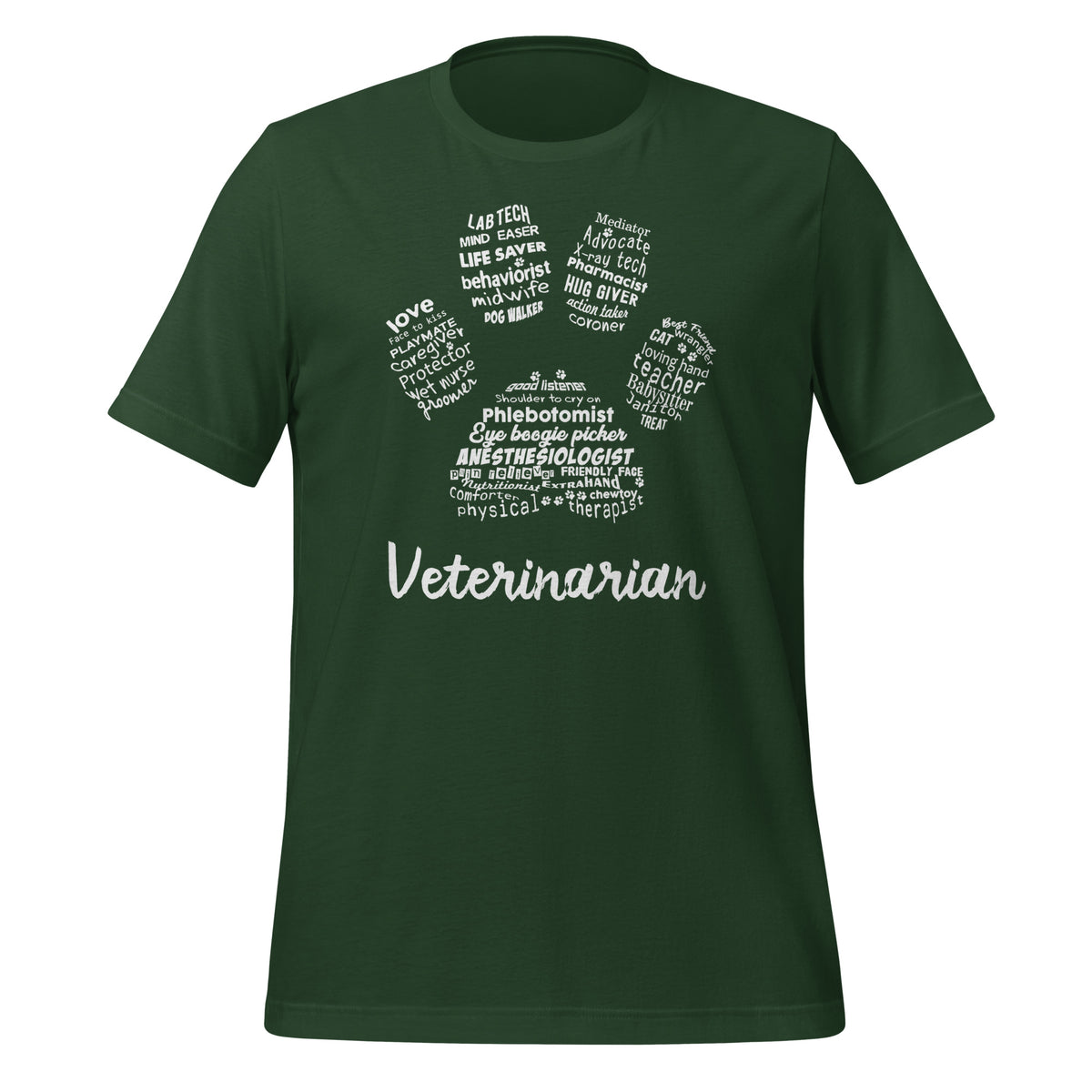 Veterinarian Paw Print Unisex T-shirt-I love Veterinary