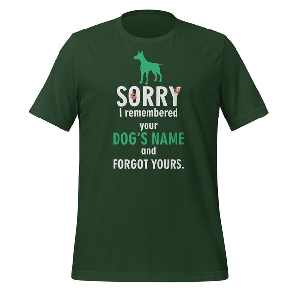NOMV I remembered your dog's name Unisex T-Shirt-I love Veterinary