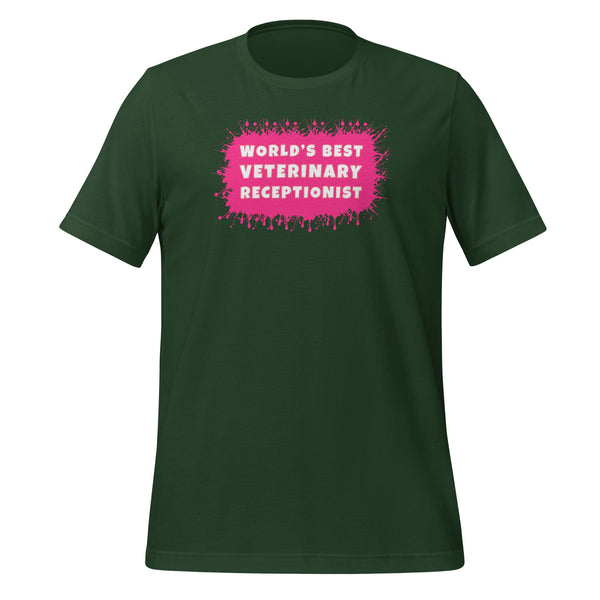 World's best veterinary receptionist color splash Unisex T-shirt-I love Veterinary