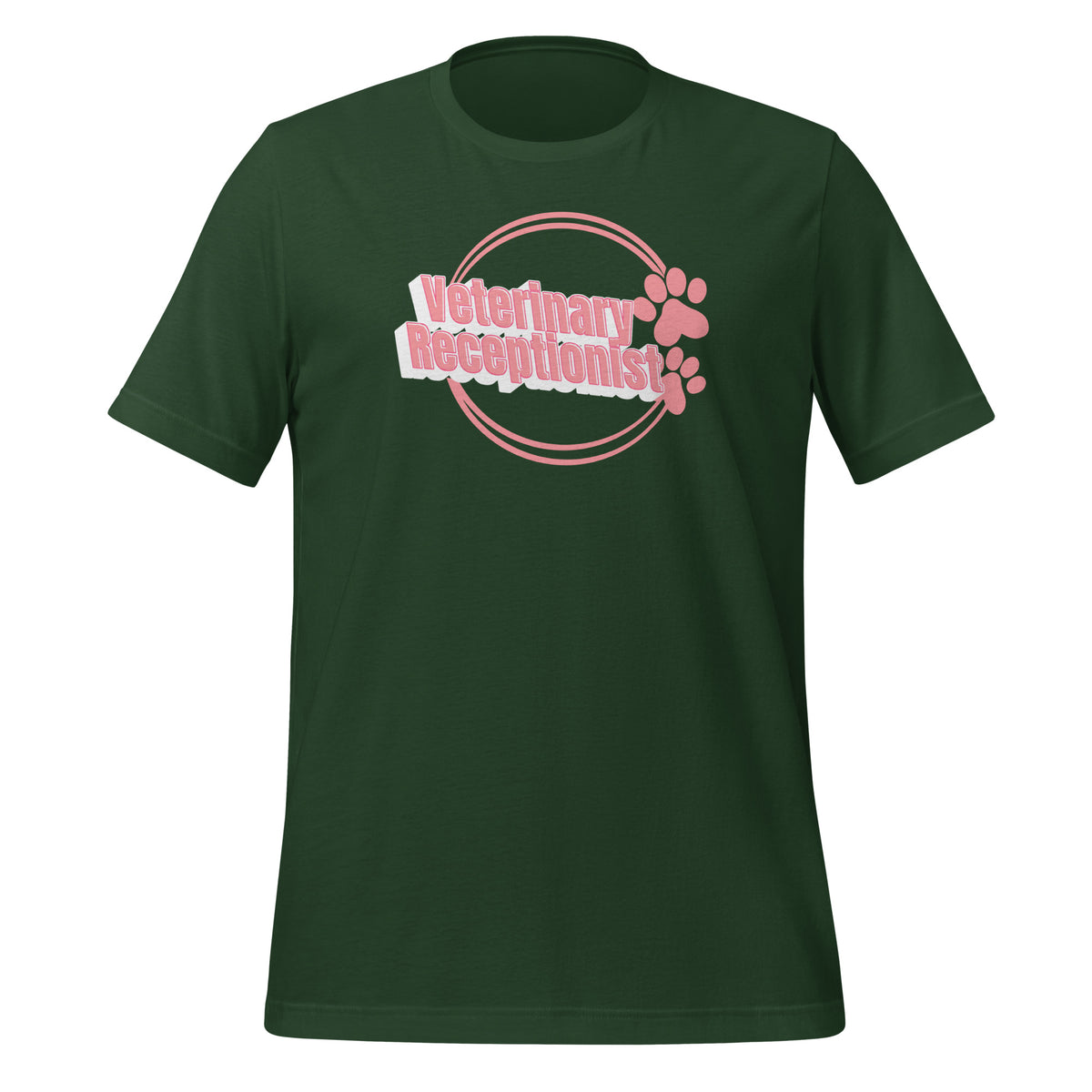 Vet Receptionist circle two paws Unisex T-shirt-I love Veterinary
