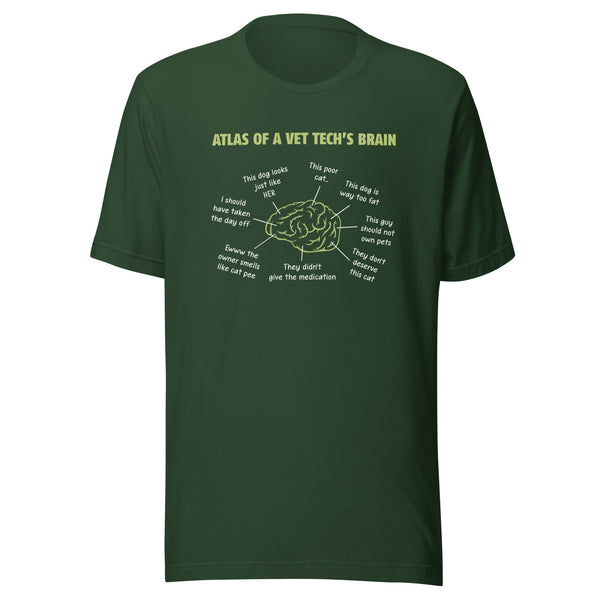 Atlas of a Vet Tech's Brain Unisex T-shirt