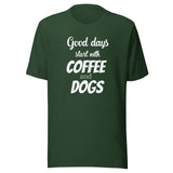 Coffee and dogs Unisex T-shirt