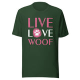 Live, Love, Woof Unisex T-shirt