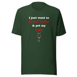 Drink wine and pet my cat Unisex T-shirt