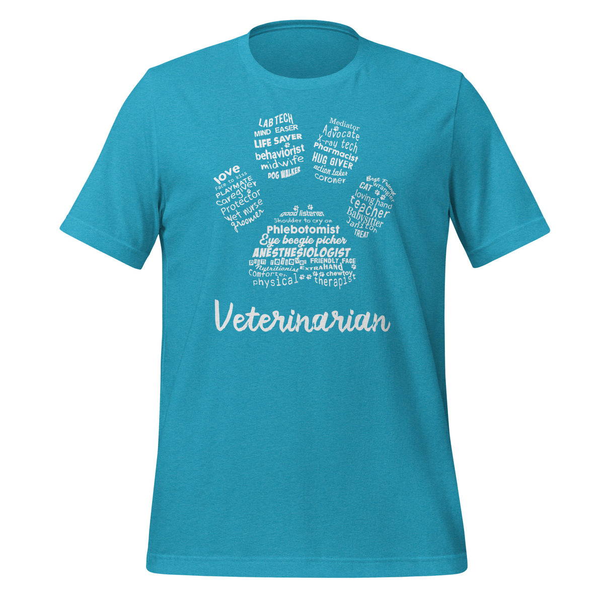 Veterinarian Paw Print Unisex T-shirt-I love Veterinary