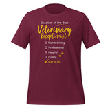 Veterinary Receptionist checklist Unisex T-shirt-Unisex T-Shirt | Bella + Canvas 3001-I love Veterinary