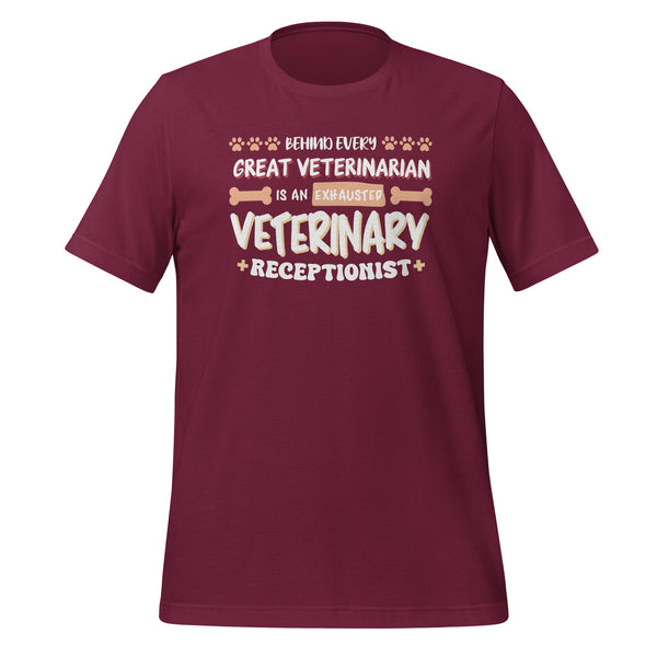 Exhausted veterinary receptionist Unisex T-shirt-Unisex T-Shirt | Bella + Canvas 3001-I love Veterinary