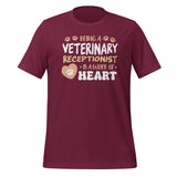 Veterinary receptionist work of heart Unisex T-shirt-Unisex T-Shirt | Bella + Canvas 3001-I love Veterinary