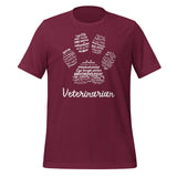 Veterinarian Paw Print Unisex T-shirt-I love Veterinary