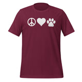 Peace, love, paws Unisex T-shirt-I love Veterinary