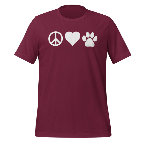 Peace, love, paws Unisex T-shirt-I love Veterinary