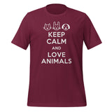 Keep calm and love animals Unisex T-shirt-I love Veterinary