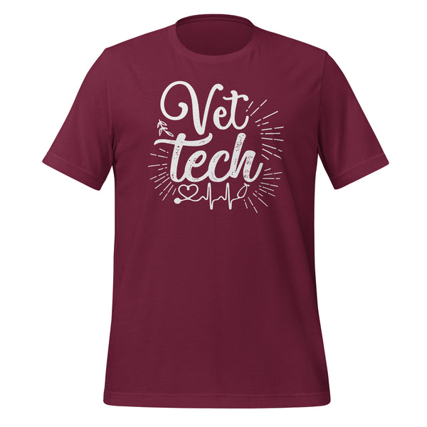 Vet Tech Stethoscope Pulse Unisex T-shirt-I love Veterinary