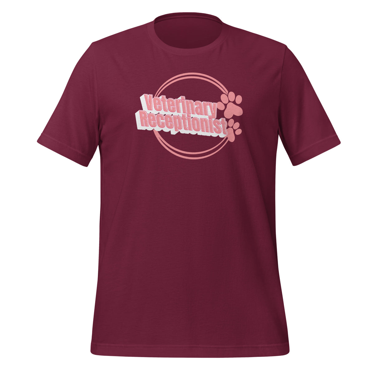 Vet Receptionist circle two paws Unisex T-shirt-I love Veterinary