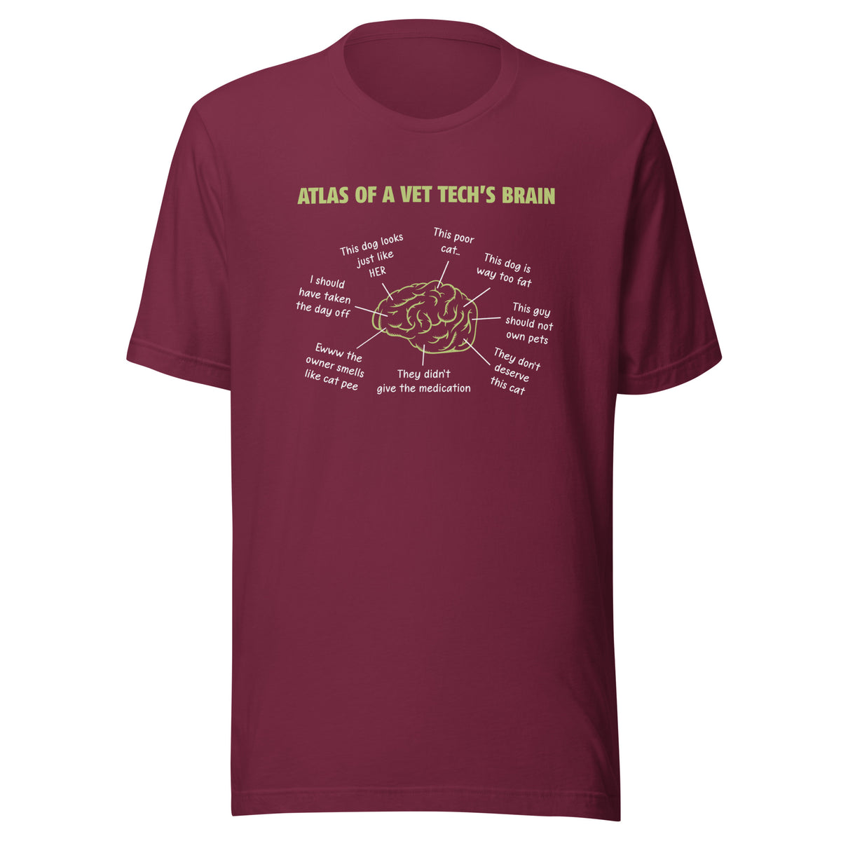 Atlas of a Vet Tech's Brain Unisex T-shirt