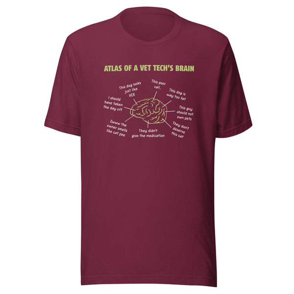 Atlas of a Vet Tech's Brain Unisex T-shirt