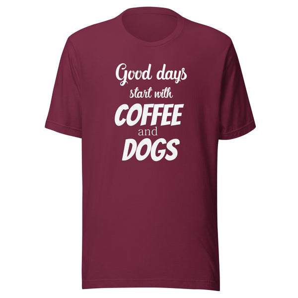 Coffee and dogs Unisex T-shirt