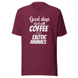 Coffee and exotic animals Unisex T-shirt