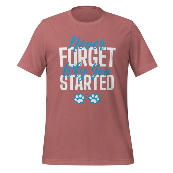 Never forget why you started Unisex t-shirt-Unisex T-Shirt | Bella + Canvas 3001-I love Veterinary