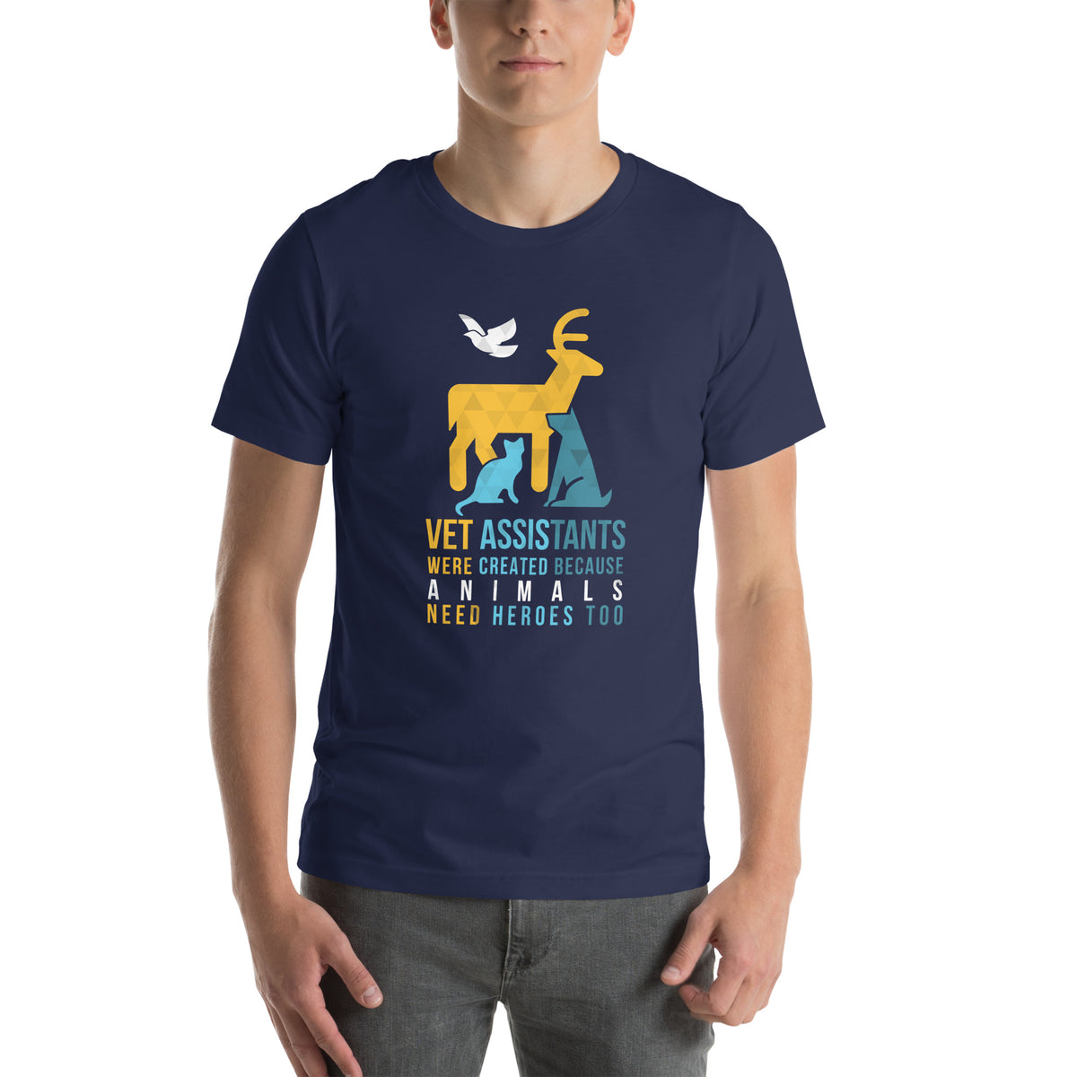 Vet assistants were created because animals need heroes too Unisex T-shirt-Unisex T-Shirt | Bella + Canvas 3001-I love Veterinary