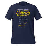 Veterinary Receptionist checklist Unisex T-shirt-Unisex T-Shirt | Bella + Canvas 3001-I love Veterinary