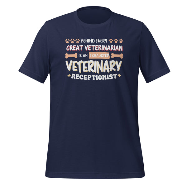 Exhausted veterinary receptionist Unisex T-shirt-Unisex T-Shirt | Bella + Canvas 3001-I love Veterinary