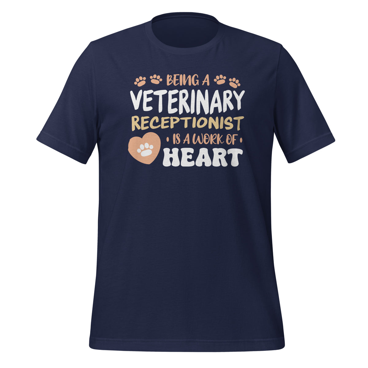 Veterinary receptionist work of heart Unisex T-shirt-Unisex T-Shirt | Bella + Canvas 3001-I love Veterinary