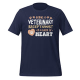 Veterinary receptionist work of heart Unisex T-shirt-Unisex T-Shirt | Bella + Canvas 3001-I love Veterinary