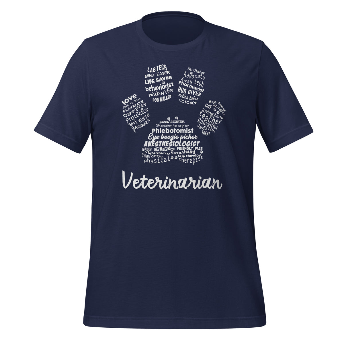 Veterinarian Paw Print Unisex T-shirt-I love Veterinary