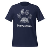 Veterinarian Paw Print Unisex T-shirt-I love Veterinary