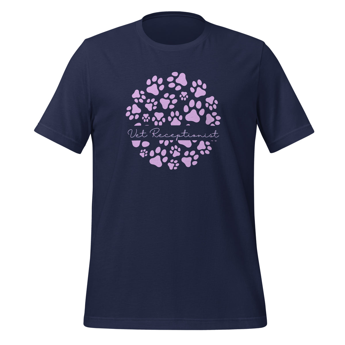 Vet Receptionist circle paws pattern Unisex T-shirt-I love Veterinary