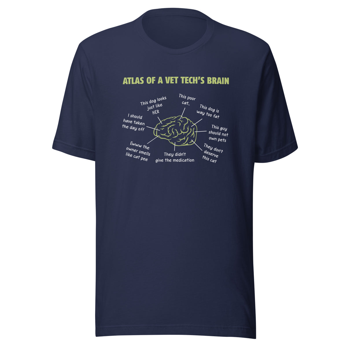 Atlas of a Vet Tech's Brain Unisex T-shirt