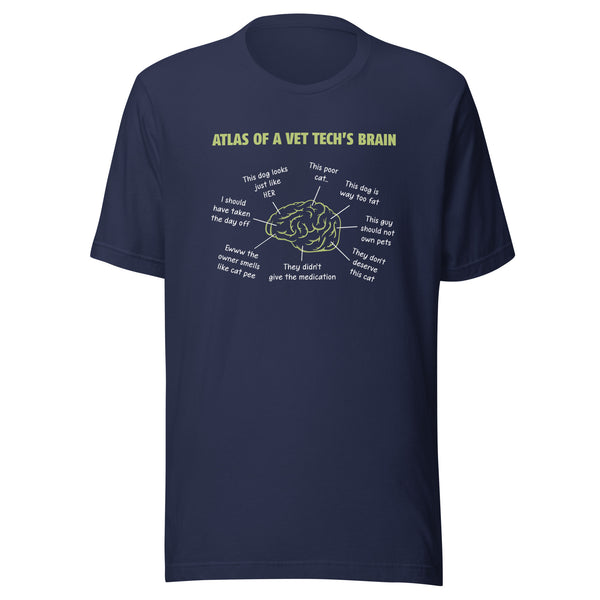 Atlas of a Vet Tech's Brain Unisex T-shirt
