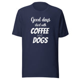 Coffee and dogs Unisex T-shirt