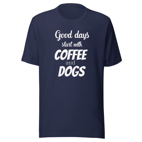 Coffee and dogs Unisex T-shirt