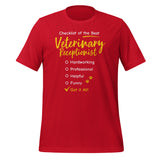 Veterinary Receptionist checklist Unisex T-shirt-Unisex T-Shirt | Bella + Canvas 3001-I love Veterinary