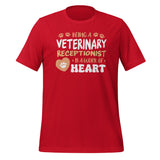 Veterinary receptionist work of heart Unisex T-shirt-Unisex T-Shirt | Bella + Canvas 3001-I love Veterinary