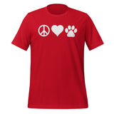 Peace, love, paws Unisex T-shirt-I love Veterinary