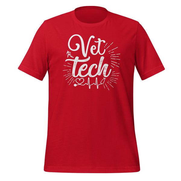 Vet Tech Stethoscope Pulse Unisex T-shirt-I love Veterinary