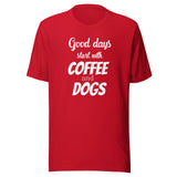 Coffee and dogs Unisex T-shirt
