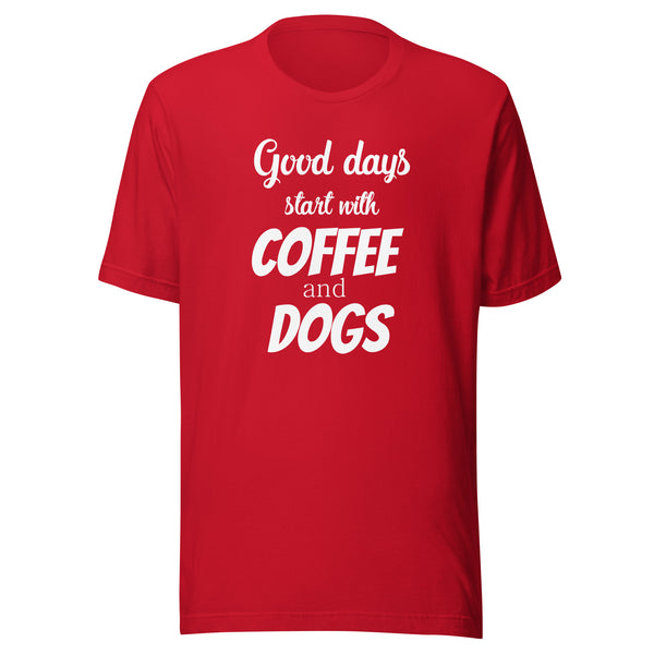 Coffee and dogs Unisex T-shirt