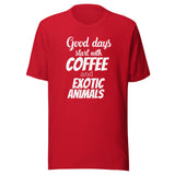 Coffee and exotic animals Unisex T-shirt